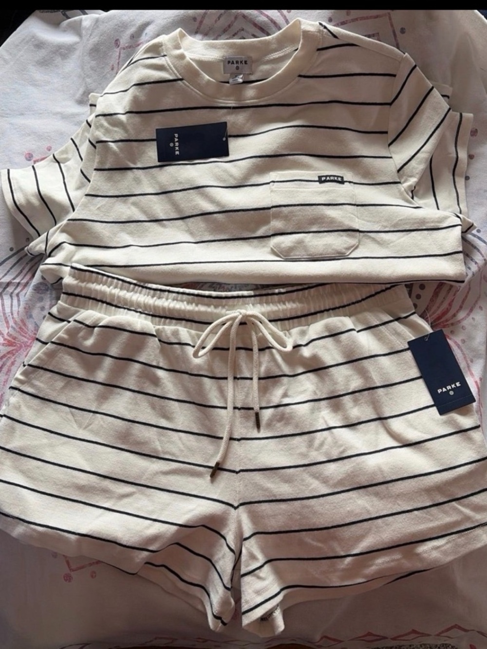 Parke Striped T-shirt and Cotton Shorts set size medium